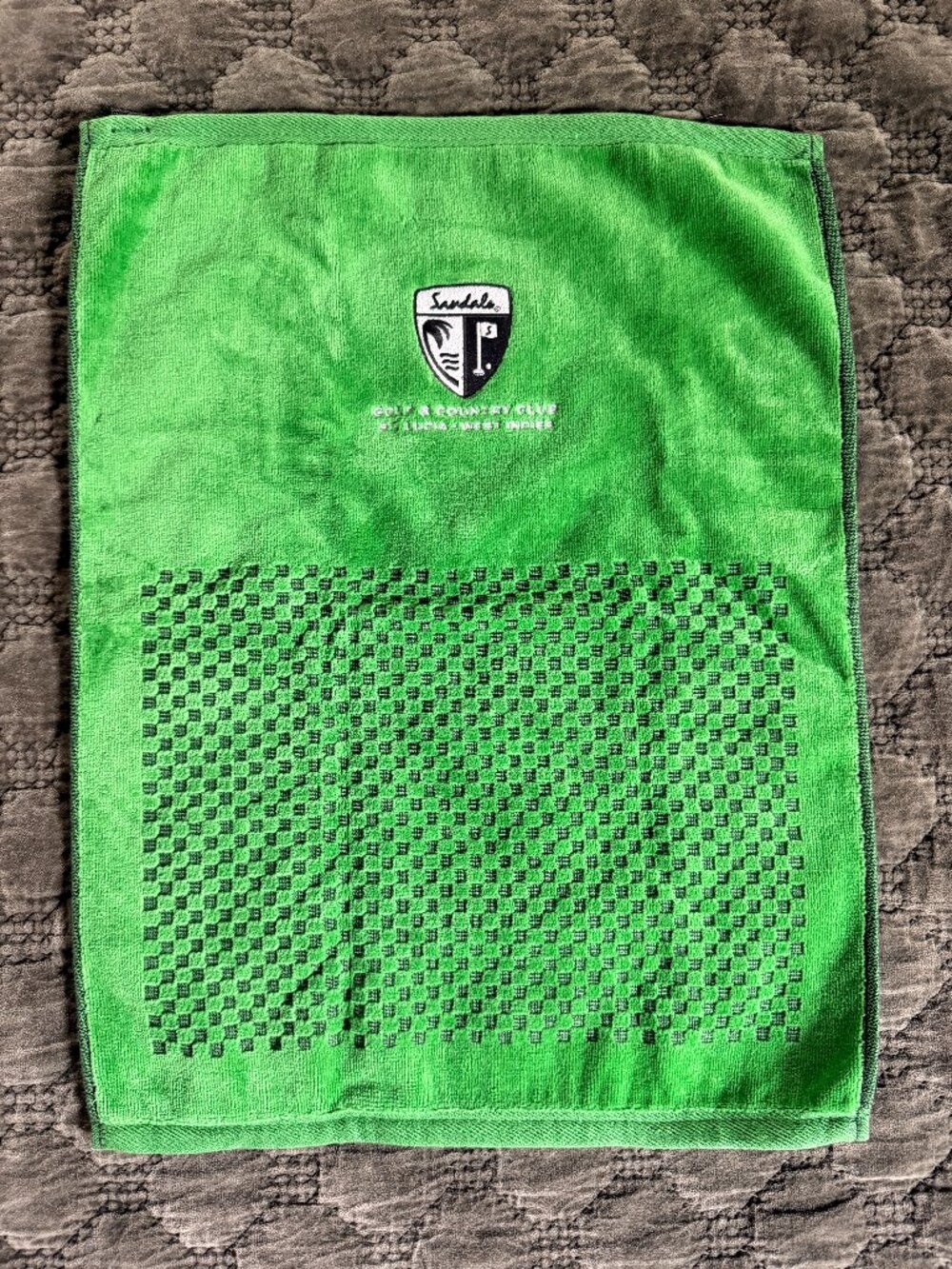 Sandals St Lucia Golf & Country Club Green Golf Towel USA Made New